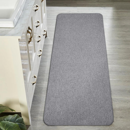 Bath Mat,Ultra Thin Bathroom Runner Rugs,Large Bath Mats for Bathroom,Quick Dry,Non-Slip,Machine Washable,Low Pile,Bath Rug,Shower Outside,Sink,Home Decor Accessories.Grey,1'9"x3'11"(21x47inch)