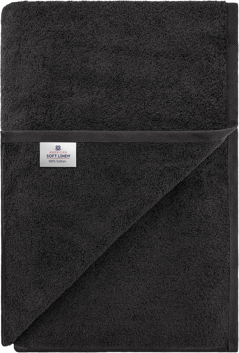 American Soft Linen Oversized Bath Sheet 40x80 Extra Large for Bathroom, 600 GSM 100% Cotton Turkish Jumbo Bathsheet Towels for Adults, Black Bath Sheet