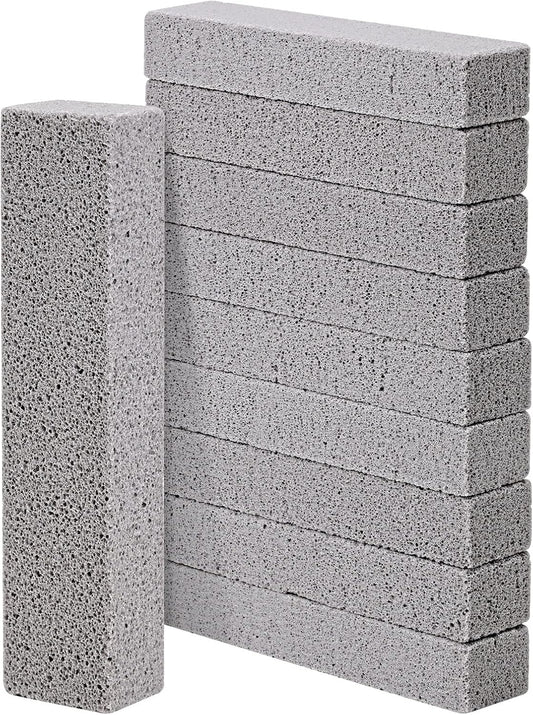 HongWay 10 Pack Pumice Stone for Cleaning, Pumice Stone for Toilet Cleaning Bowl Stick, Heavy Duty Strong Pumice Cleaning Bar for Bathtubs, Kitchen Sink, Grill, Household (5.9 x 1.4 x 0.9 Inches)