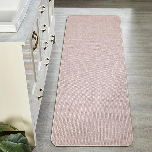 Bath Mat,Ultra Thin Bathroom Runner Rugs,Large Bath Mats for Bathroom,Quick Dry,Non-Slip,Machine Washable,Low Pile,Bath Rug,Shower Outside,Sink,Home Decor Accessories.Beige,1'5"x4'11"(17x59inch)