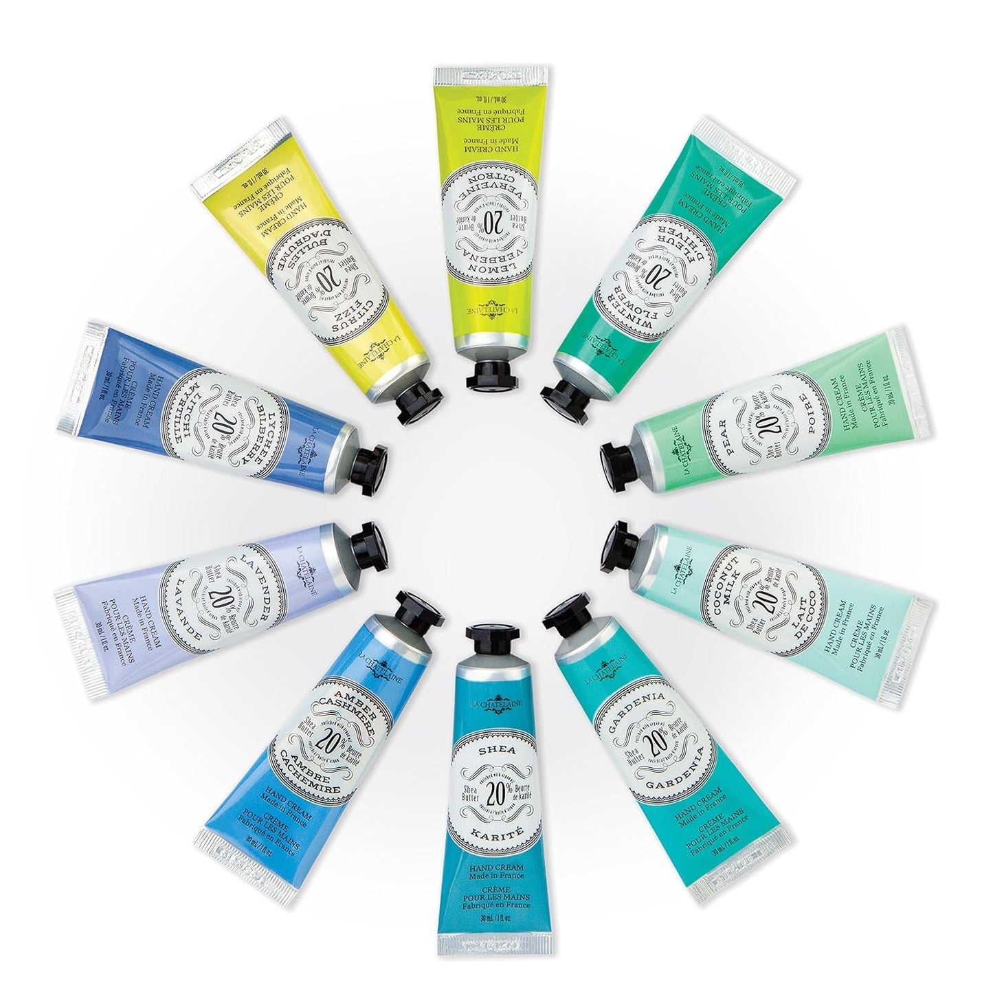 La Chatelaine 20% Shea Butter Hand Cream Travel Size, Organic Argan Oil, Moisturizing, Nourishing, Repairing, Extra-Rich Hand Lotion, Made in France, Paraben Free, 1 oz / 30ml (Coconut Milk)