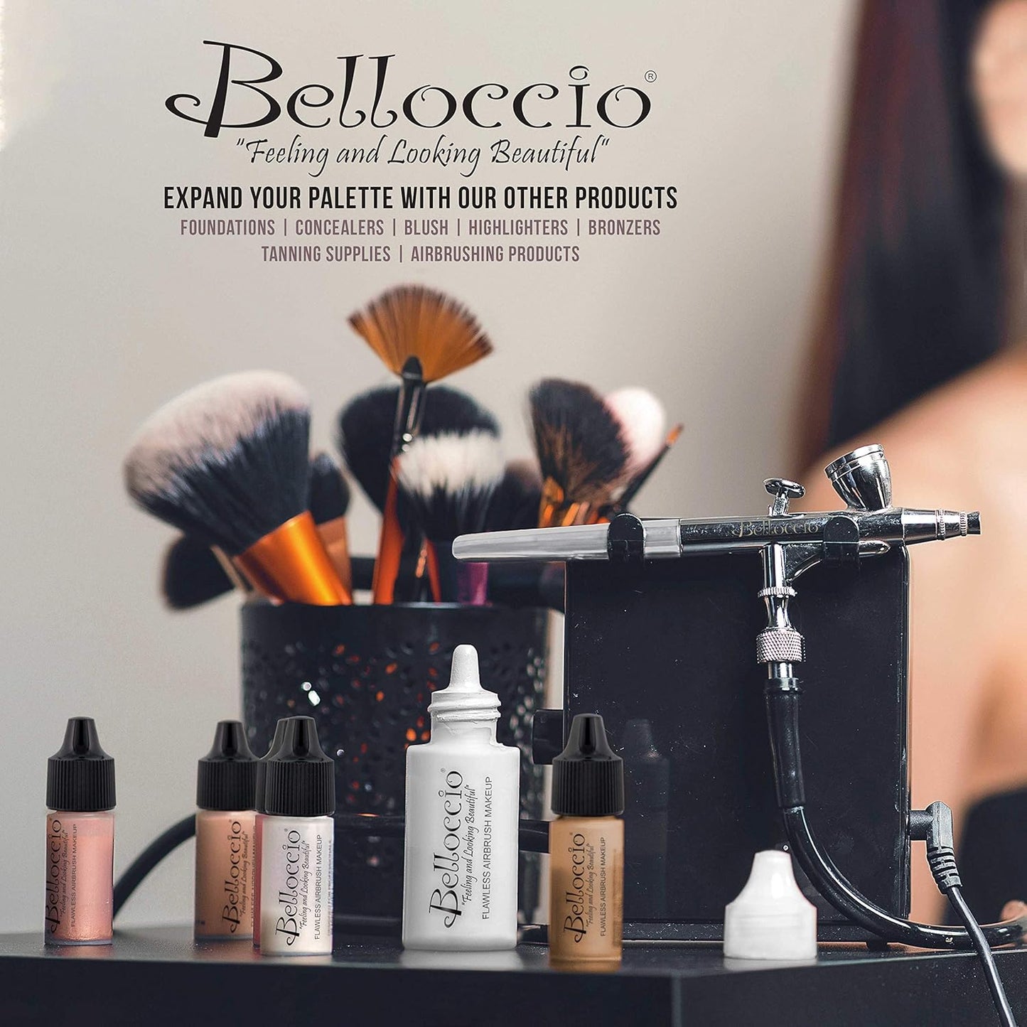Belloccio's Professional Flawless Airbrush Makeup Highlighter-Shimmer LUNAR DREAM Half Ounce