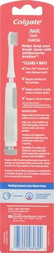 Colgate 360 Charcoal Sonic Powered Battery Toothbrush (Pack of 2)