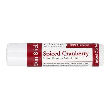 Rinse Bath & Body Spiced Cranberry Solid Lotion Stick - Natural Lotion w/Shea and Cocoa Butter | No Mess Travel Lotion w/Beeswax, Apricot & Refined Avocado Oil | Vegan | Handmade |.5oz