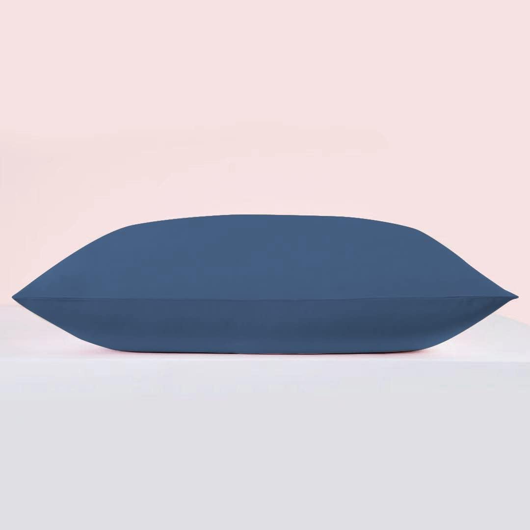 25 Momme Premium Mulberry Blue Silk Pillowcase for Hair and Skin | Handcrafted Hypoallergenic & Anti-Acne Silk Pillow Cases with Zipper | Standard - 20" x 26", Ocean