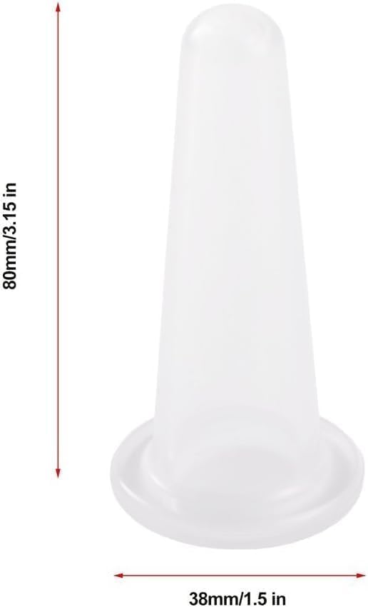 4Pcs Mini Massage Cupping Set Silicone Facial Cups Face Massager Helper Skin Care Neck Back Eyes Massaging Cup Safe to Use, Don't Worry About Burns (Transparent)