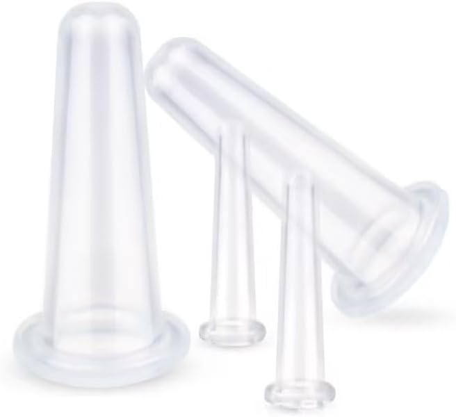 4Pcs Transparent Massage Cupping Set Silicone Mini Facial Cups Face Massager Helper Skin Care Neck Back Eyes Massaging Cup