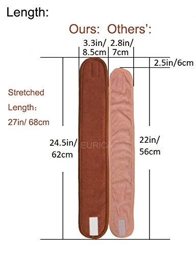 EUICAE Spa Headband Hair Wrap Sweat Towel Non-slip Stretchable Washable Makeup Headband for Face Wash Facial Treatment Sport Fits All White (Brown)