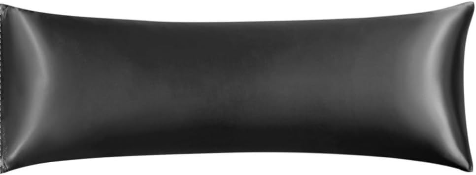 Juwenin Bedding,Super Soft and Luxury Silky Satin Pillowcase (Silky Satin Pillow Case for Hair) (Black, Body)