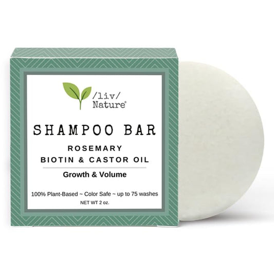 Shampoo Bar | Growth and Volume for Thin Hair | Rosemary, Biotin, Castor Oil | Travel Essentials | Handmade in USA 1-pk