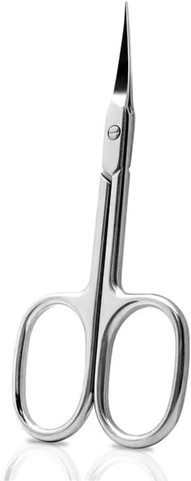 Facial Hair Small Grooming Scissors，Stainless Steel Multi-functional bending scissors，For Pruning Men Women - Eyebrow, Nose Hair, Mustache, Beard, Eyelashes, Ear