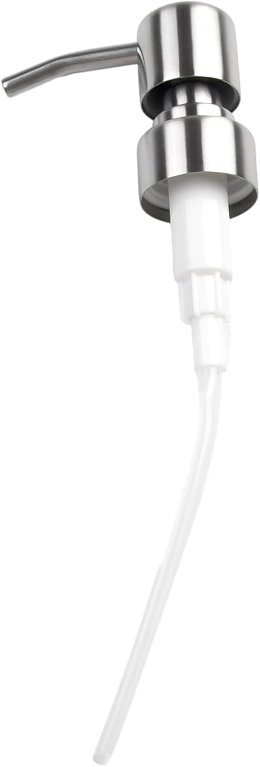 Metal Soap Dispenser Pump Head Replacement Pump for Your Soap or Lotion Dispenser, 304 Stainless Steel Replacement Pump for Liquid Hand Soap Dispensers(Satin Silver)