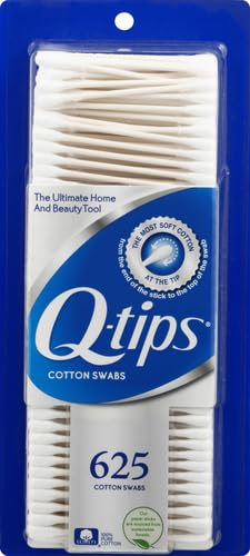 Q-tips Cotton Swabs for Hygiene and Beauty Care Original Cotton Swab Made with 100% Cotton 625 Count, White (Pack of 2)