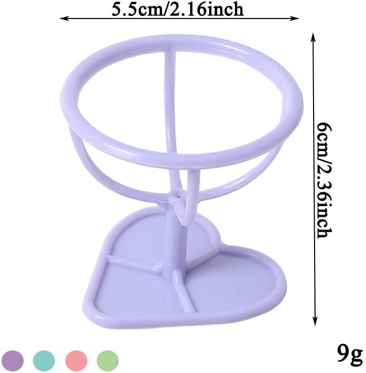AKOAK Makeup Sponge Puff Display Stand Beauty Egg Storage Rack Drying Rack Egg Holder, Heart Shape, Pack of 4