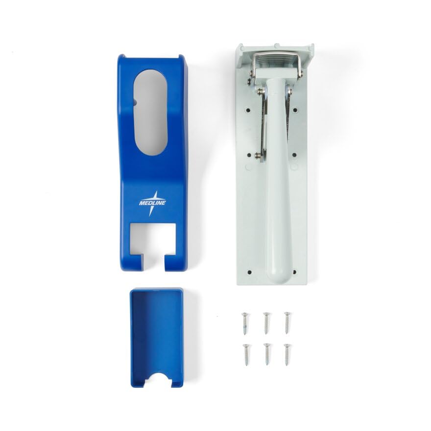 Medline Pill Crusher, 50 Pill Pouches Included, Ergonomic Design, Easily Crushes Medication Without Strain, Hygienic Cross-Contamination Protective Pouches, Blue, 1 EA