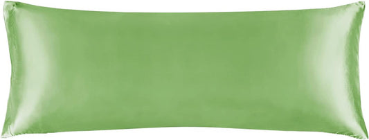 BEDELITE Satin Body Pillow Cover, Super Soft and Cooling Body Pillow Pillowcase for Hair and Skin, Breathable Silky Full Long Pillowcase Cover(20"x54", Sage Green)