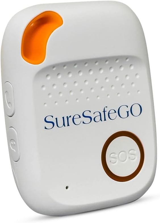 SureSafeGO Medical Alert System for Elderly - Calls Friends and Family - GPS Tracking, Fall Detection, 4 Day Battery Life, Shower Water Resistant - Monthly Subscription Required (White)