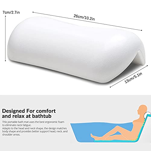 SPA Bath Pillow Non-slip Bathtub Headrest Soft Waterproof Bath Pillows with Suction Cups Easy To Clean Bathroom Accessories (2pcs)