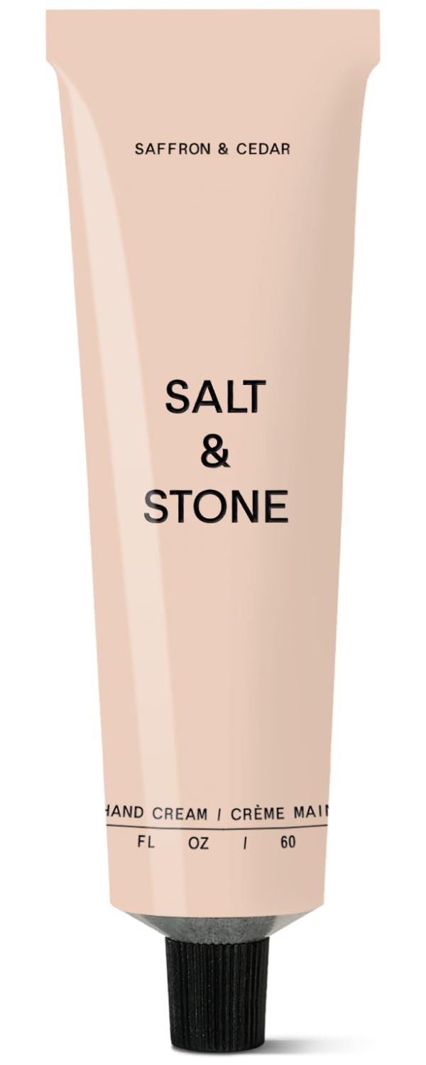Salt & Stone Hand Cream for Women & Men | Saffron & Cedar | Hydrates, Nourishes & Softens Skin | Restores Dry Cracked Hands | Fast-Absorbing | Cruelty-Free & Vegan (2 fl oz)