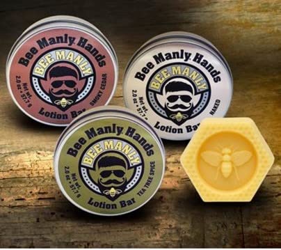 Honey House Naturals Bee Manly Hands Bee Bar – Smoky Cedar - All Natural Ultra Moisturizing Lotion Bar Infused with Essential Oils in Masculine Scents – Made in USA (Smoky Cedar)