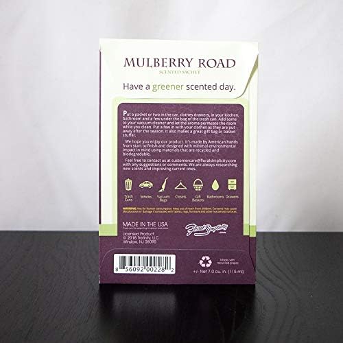 Mulberry Road Scented Sachets Pack of 6, Spring and Summer - Long-Lasting Scented Bags, Home Fragrance, Air Freshener & Deodorizer for Closet, Room, Drawer, or Cars, Made in USA