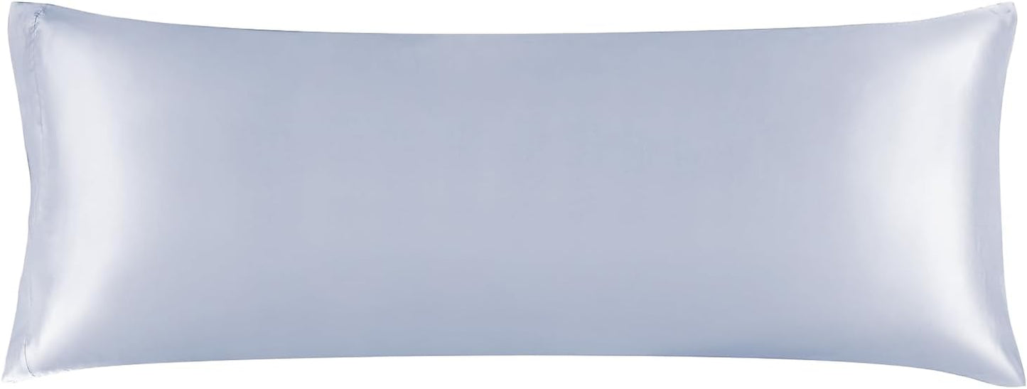 BEDELITE Satin Body Pillow Cover, Super Soft and Cooling Body Pillow Pillowcase for Hair and Skin, Breathable Silky Full Long Pillowcase Cover(20"x54", Evening Haze)