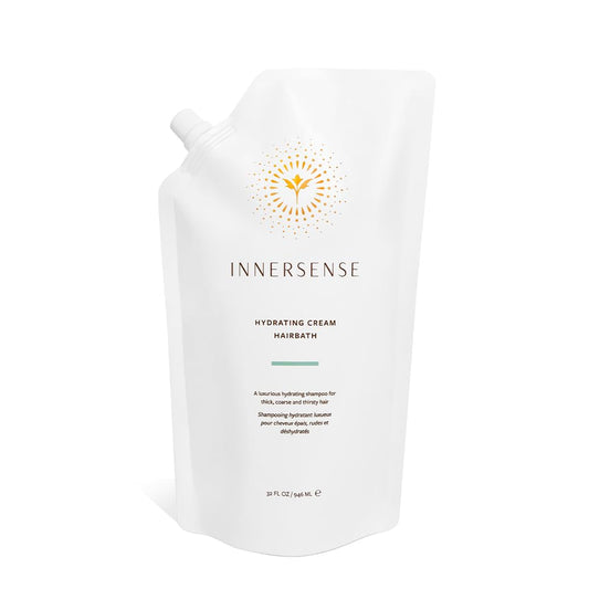 INNERSENSE Organic Beauty - Natural Hydrating Cream Hairbath Shampoo | Hydrating, Nourishing, For Dry Scalp | Non-Toxic, Cruelty-Free, Clean Haircare (32oz Refill Pouch)