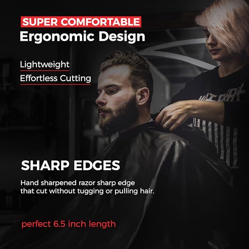 Suvorna Hair Cutting Scissors with Thinning Shears for Hair Cutting | 6.5" Japanese Steel Hair Scissors Professional | Right Hand haircut scissors for Cutting & Layering | Hair Shears for Women & Men