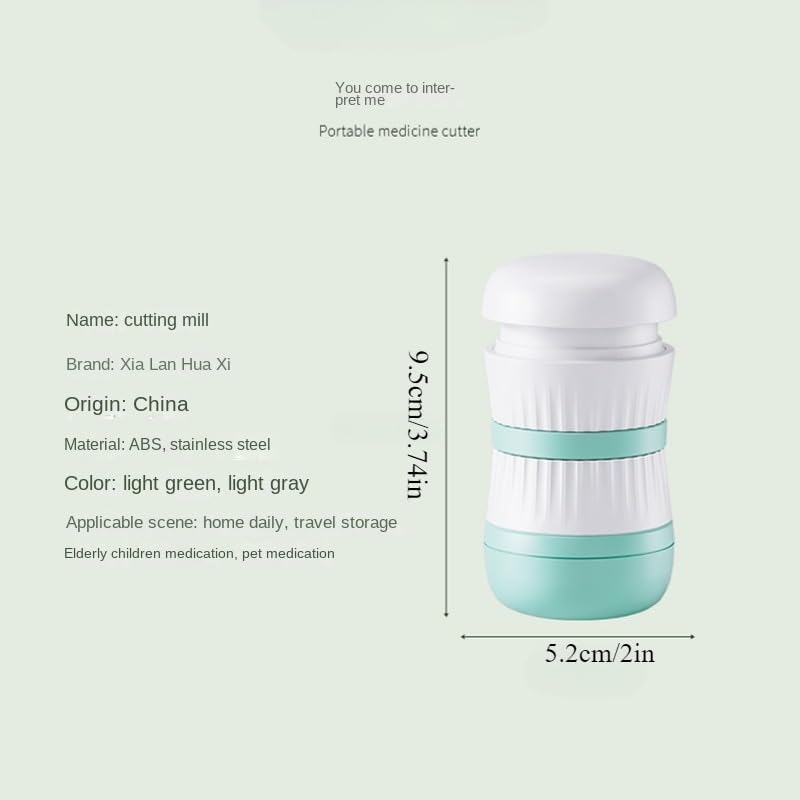 Pill Cutter - Pill Splitter with Stainless Steel Blade for Cutting Small Pills or Large Pills in one Third, Pill Cutter 1/3, Suitable for Cuting Vitamins, Tablets (1-3 Green)