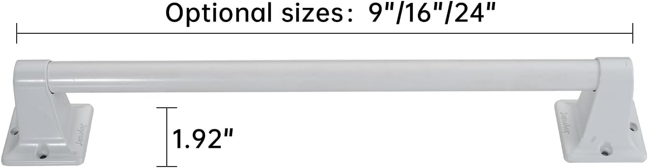 Joyrain Stainless Steel Bathroom Grab Bar for Elderly - Safety Rail & Towel Rack Dual Function, 9/16/24 Inch Anti-Slip Handle for Shower/Toilet/Tub (White, 9 inch)
