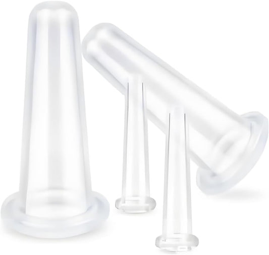 4Pcs Transparent Massage Cupping Set Silicone Mini Facial Cups Face Massager Helper Skin Care Neck Back Eyes Massaging Cup, Manual Back Massagers, Silicone Cupping Set