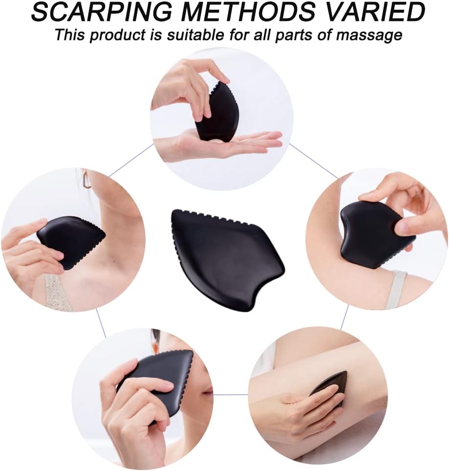 Gua Sha Facial Massage Tools, BianStone Traditional Face & Body Massage Tool, Lymphatic Drainage Face Sculpting Tool, The Newly Upgraded Unique Tooth Edge