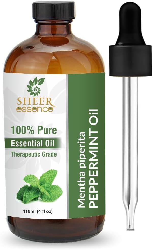 Peppermint Essential Oil 118 ML (4 Fl. Oz) | 100% Pure Natural Undiluted Uncut Therapeutic Grade Essential Oil