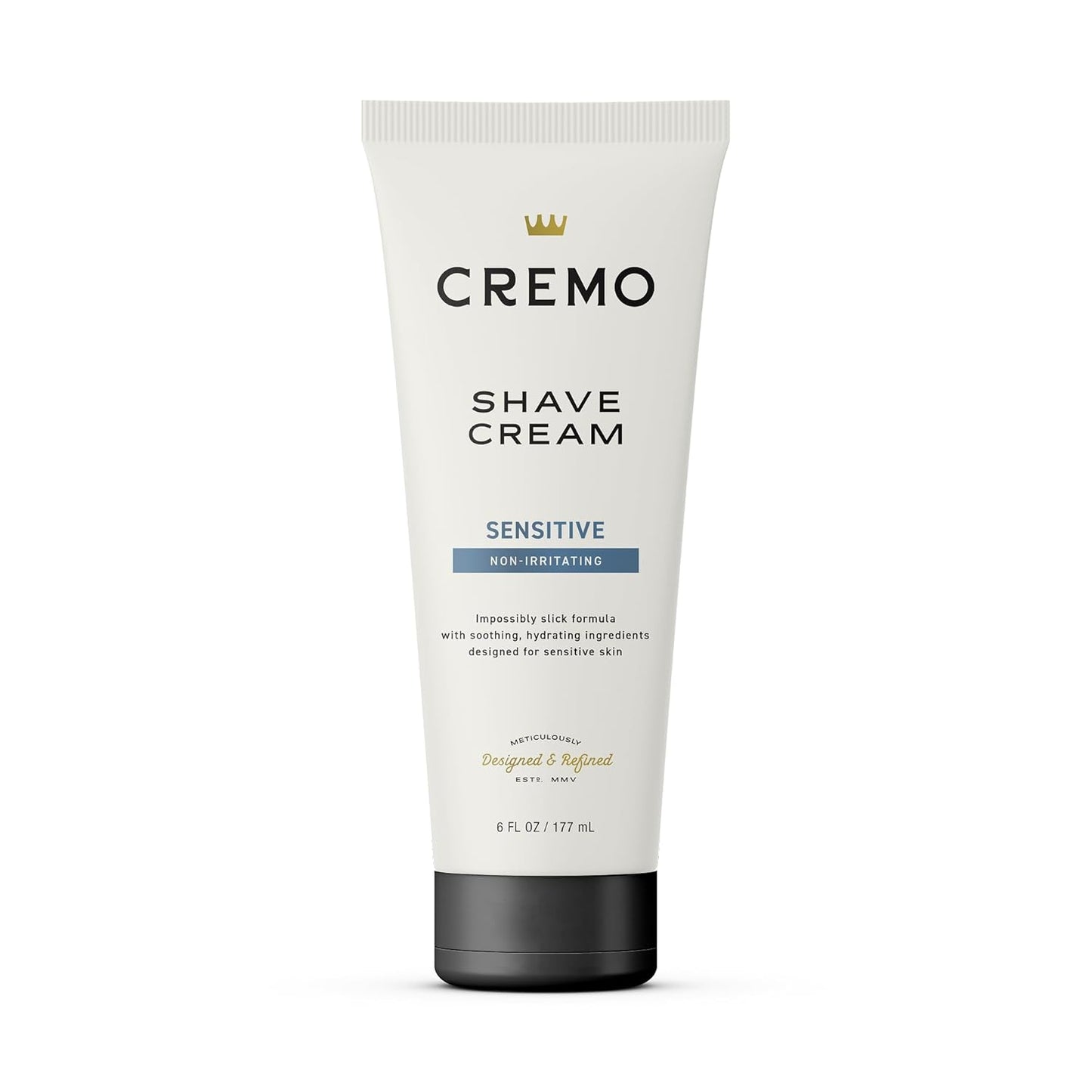 Cremo Sensitive Shave Cream, Astonishingly Superior Ultra-Slick Shaving Cream for Men, Fights Nicks, Cuts and Razor Burn, 6 Fl Oz