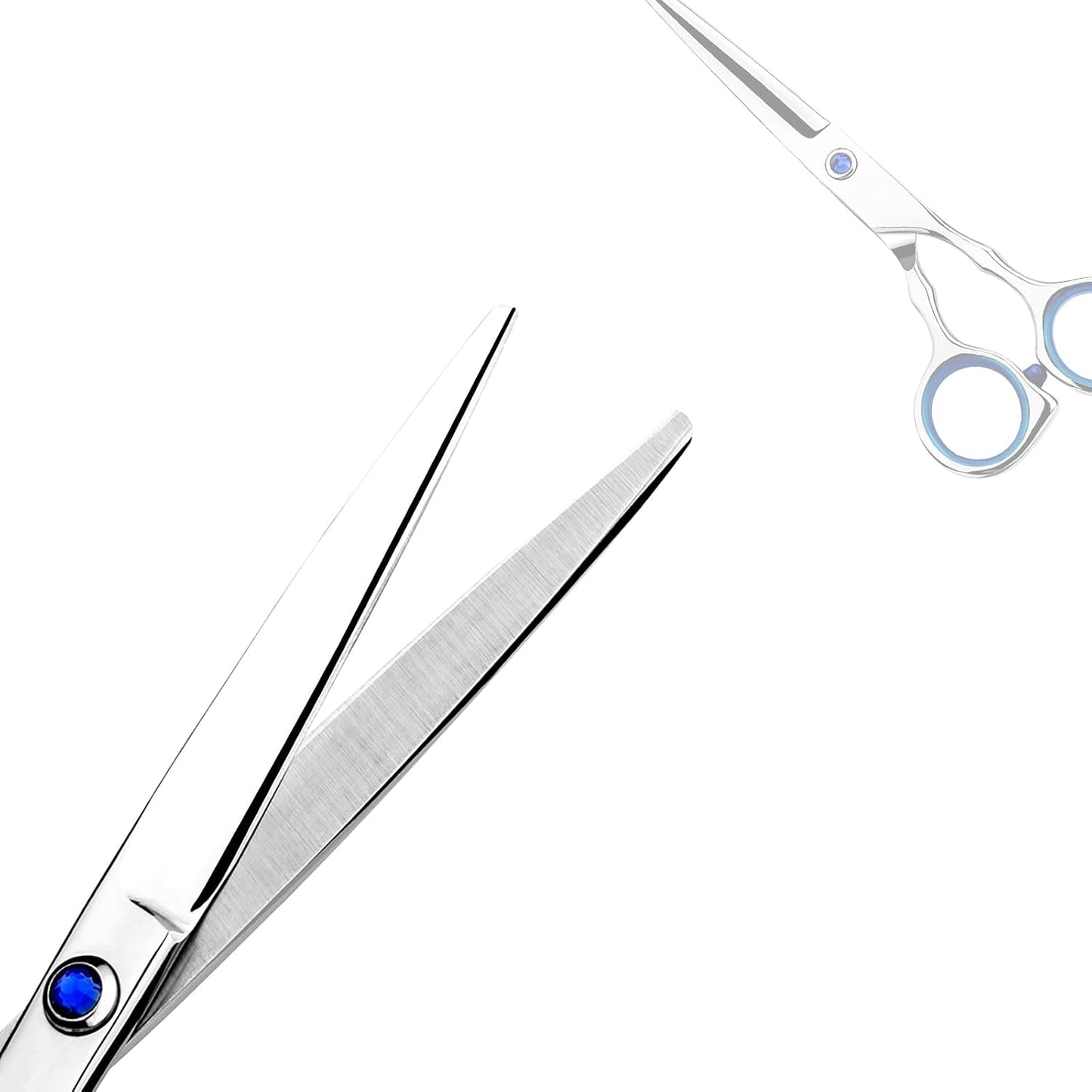 Regular Hair Cutting Shears Professional Barber Scissors Home Blue Detachable Finger Ring for Men Women Kid
