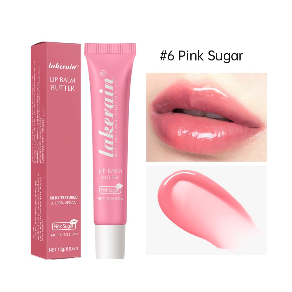 Summer Special Lip Butter Balm - Ultra-Hydrating, Nourishing Lip Care with Natural Ingredients, Shea Butter & Olive Oil, Soothes & Softens Dry Lips (#6 Pink Sugar, 1)