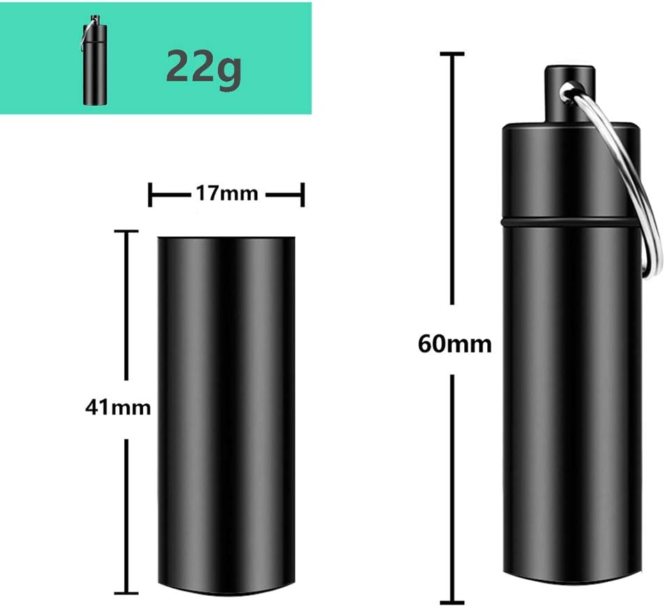 3 Packs Keychain Pill Holder, EFFIET Waterproof Pill Fob Case Box Outdoor Container for Emergency Medicine, Foam Earplug Storage Case with Ear Plugs (Black)