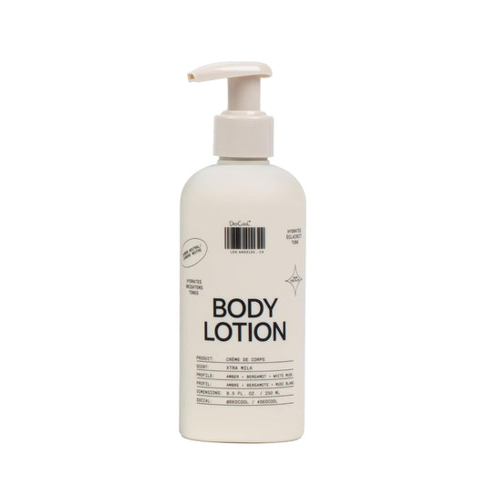 DedCool Body Lotion | Xtra Milk | Deeply Hydrating Lightweight Formula with Ceramides, Snow Mushroom & Meadowfoam Oil | Soft Musk, Bergamot & Amber Scent | Non-Toxic, Vegan Skincare | 8.5 fl oz