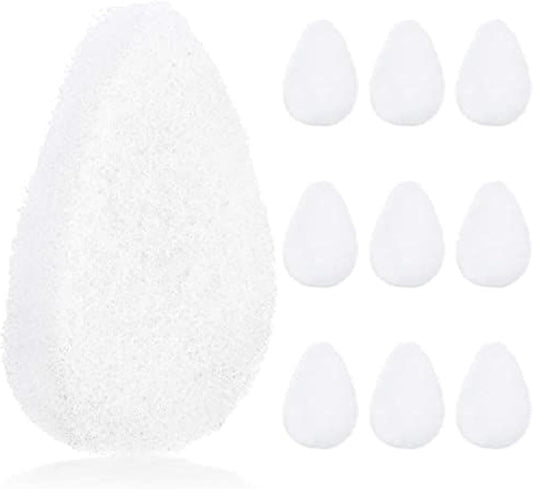 IMPRESA Facial Sponge - Daily Deep Cleansing Face Scrubber - Gentle Exfoliating Pads for Dead Skin Removal - Reusable Face Scrub Pads for Normal to Oily Skin - Pack of 10, White, Regular Puff Style