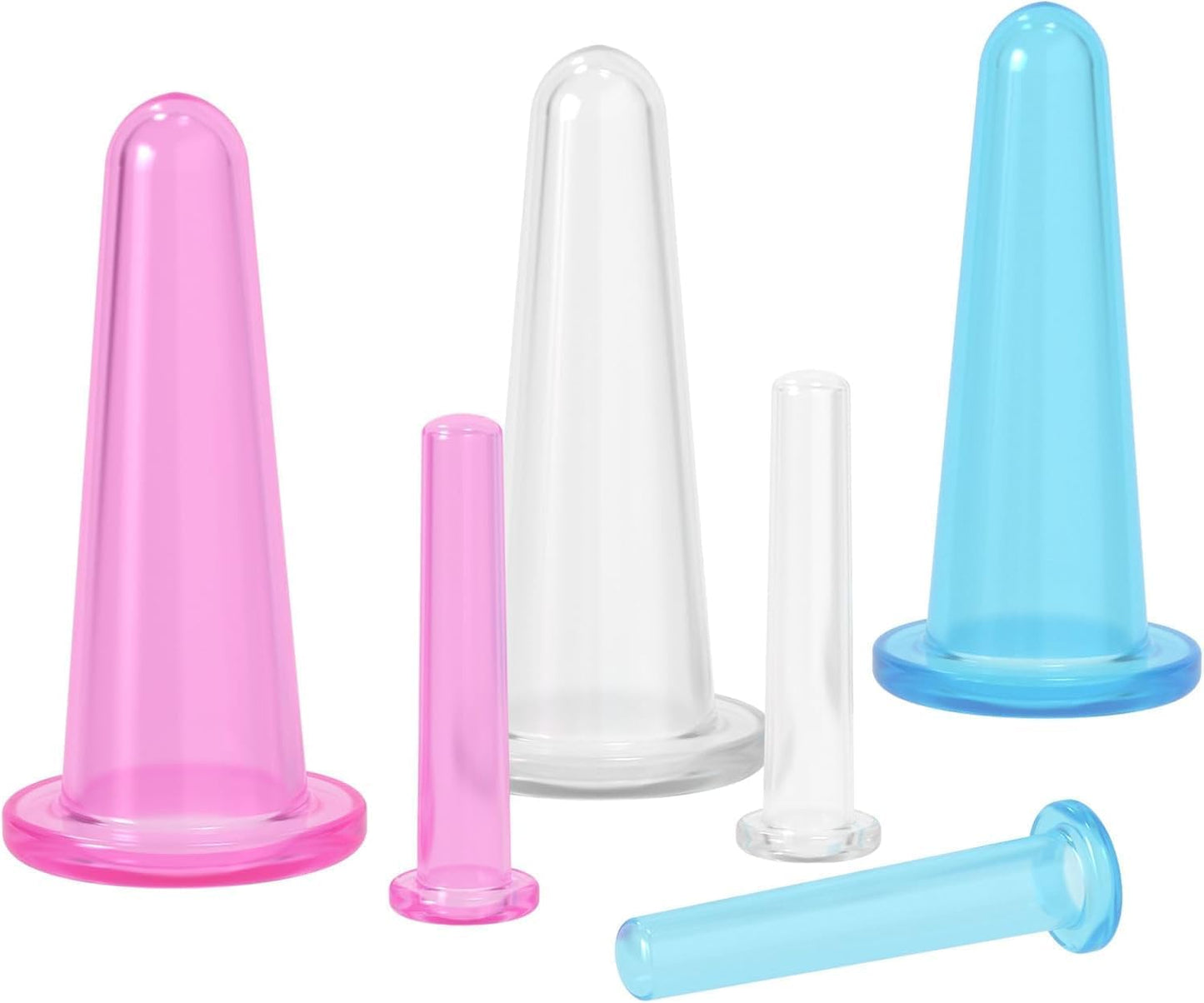 4Pcs Massage Cupping Set Silicone Mini Facial Cups Face Massager Helper Skin Care Neck Back Eyes Massaging Cup Safe to Use, Don't Worry About Burns Health Care Products, Massage Tools (Pink)