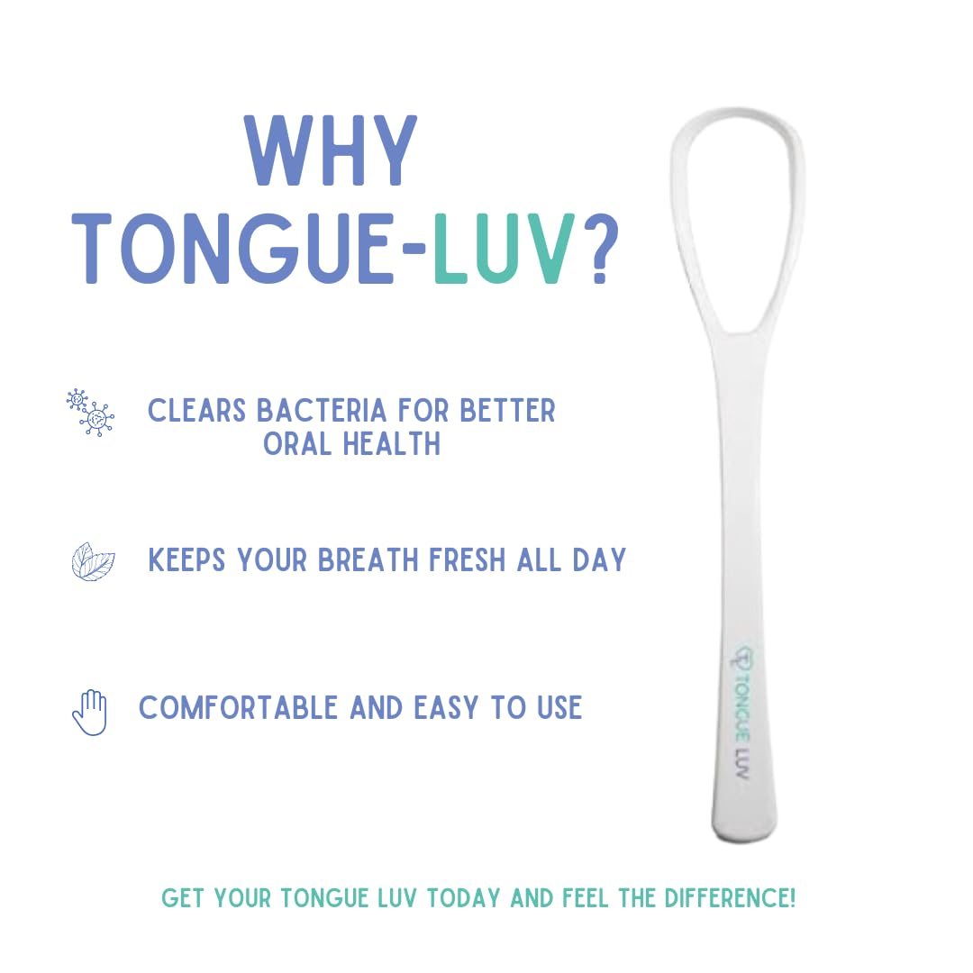 Ergonomic Tongue Scraper - Dentist-Developed Tongue Cleaner for Adults - Gentle Stylish Tongue Scrubber for Oral Care, Dental Hygiene - Large