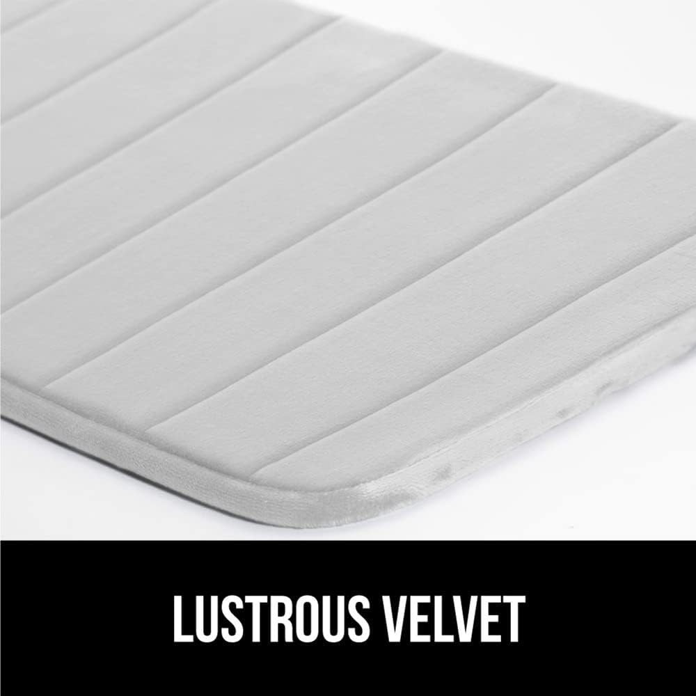 GORILLA GRIP Memory Foam Bath Mat, Soft Absorbent US Designed Bathroom Rug, Gripping Dots Machine Washable Bathmat, Cushioned Floor Mats, Shower Sink Rugs Room Décor Accessories, 30x20 Light Gray