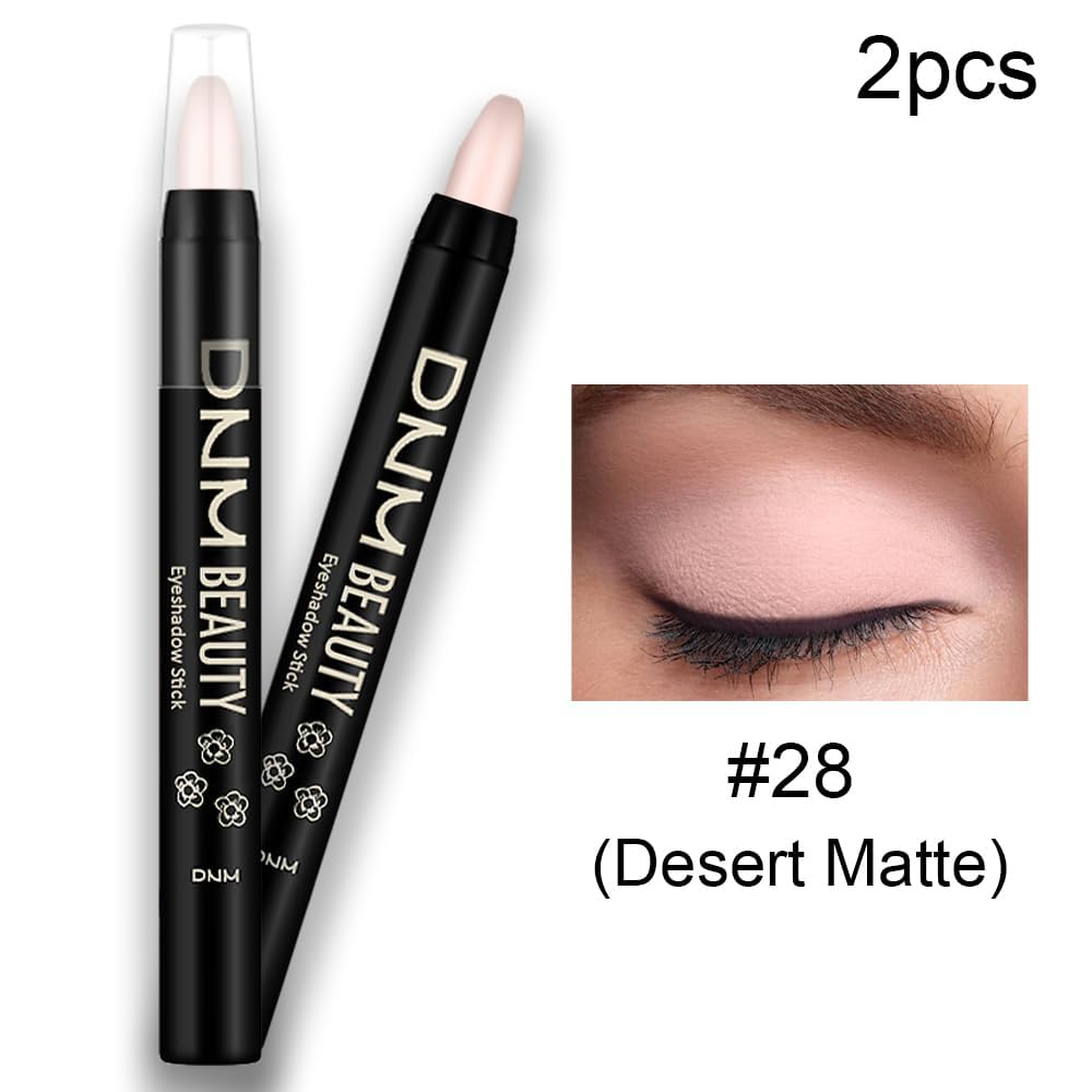 evpct 2Pcs Cream Eyeshadow Sticks Set for Eyes Waterproof, Desert Matte Eye shadow Stick Pencil Pen Bulk sombras en crema para ojos 28+28