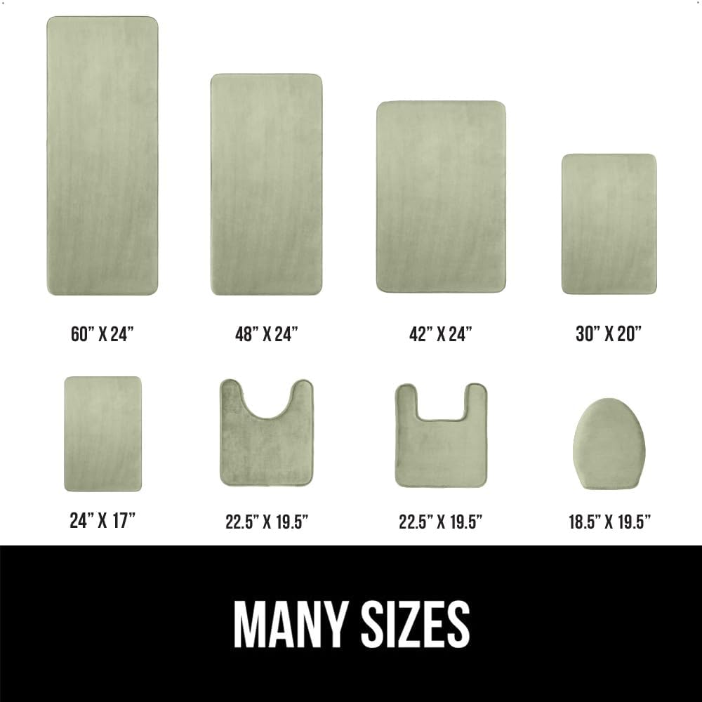 GORILLA GRIP Memory Foam Bath Mat, Soft Absorbent Velvet Bathroom Mats, Durable Dots on Underside, Machine Washable Bathmat, Carpet Rug Room Decor for Shower Tub Floor RV, 42x24 Rugs, Sage