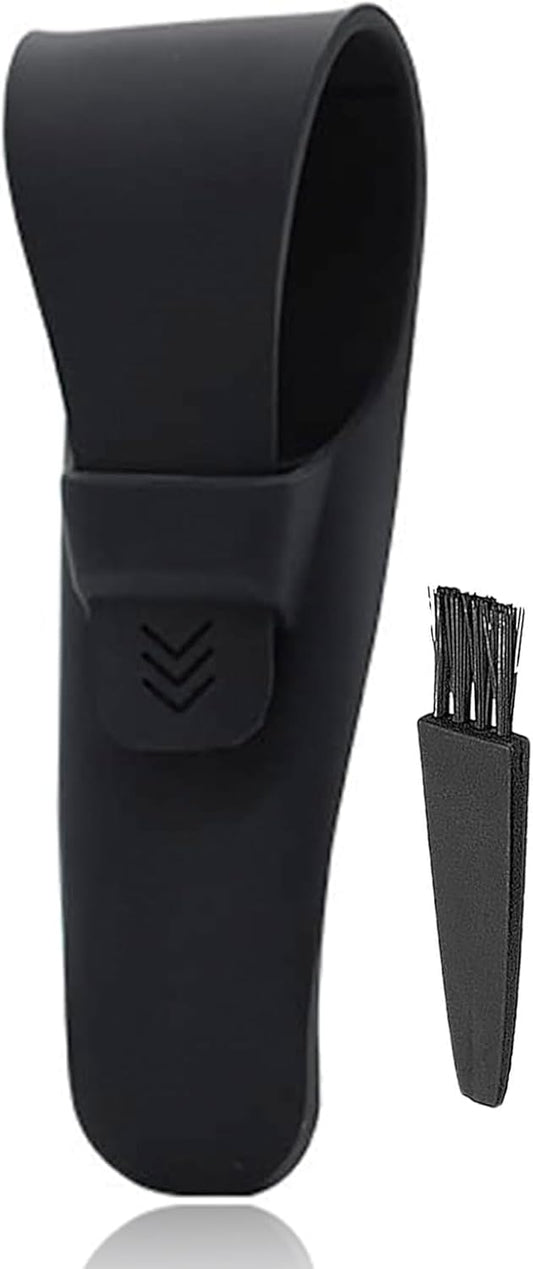 LinMei Silicone Razor Travel Case Compatible with Gillette, Parker, Merkur Razor (Black+Cleaning Brush)