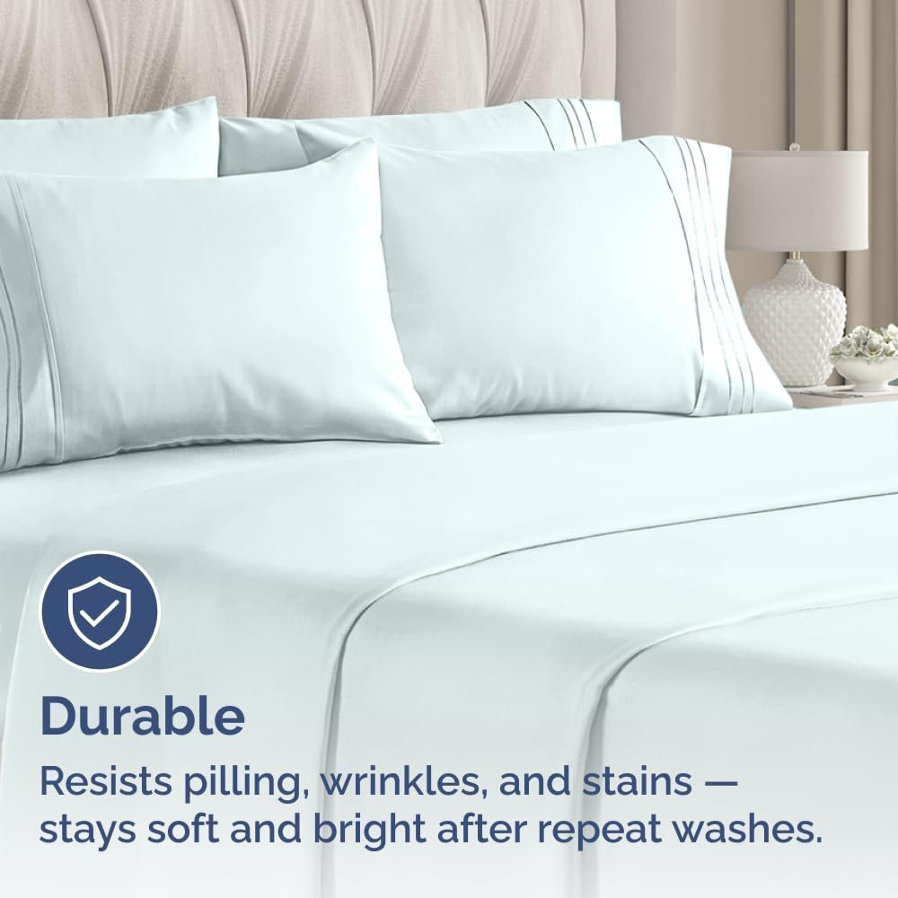 Standard Pillow Cases Set of 8 - Ultra Soft Hotel Quality Pillowcase Covers - Comfy, Cozy & Wrinkle Free - Shrink, Stain & Fade Resistant - Machine Washable Pillow Protectors - 8 Piece Set - Ice Blue