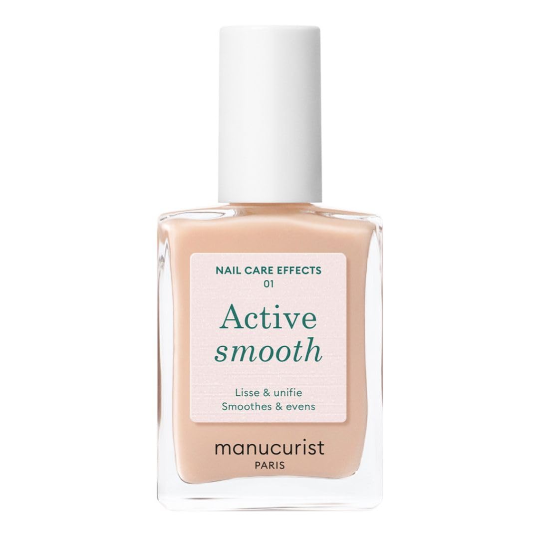 Manucurist Active Smooth 01 Nail Concealer Polish & Care - 2 in 1 Nude Nail Polish : Nail Strengthener and Growth - No Lamp - Nail Concealer - Ridge Filler for Nails - Beige Finish