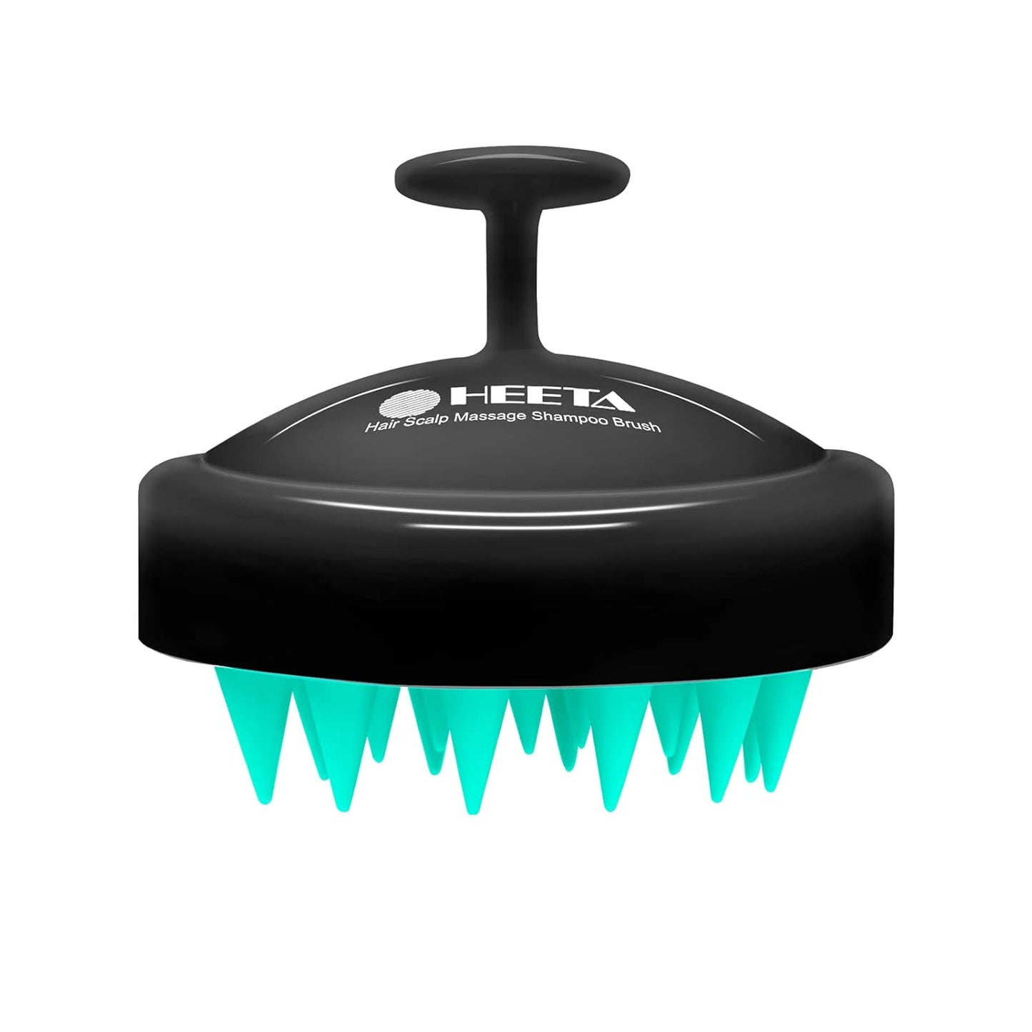 HEETA Scalp Massager Hair Growth, Soft Silicone Scalp Scrubber Shampoo Brush for Exfoliation, Dandruff Removal Head Massage Stress Relax, Wet & Dry Use for Thick Thin Curly Hair Care, Turquoise Black