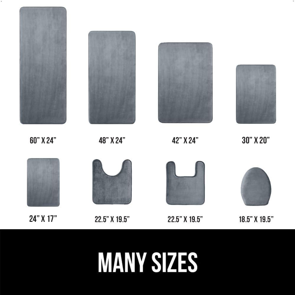 GORILLA GRIP Memory Foam Bath Rugs, Soft Absorbent Velvet Bathroom Mats, Durable Dots on Underside, Machine Washable Bathmat, Carpet Rug Room Decor for Shower Floor, 36x24 Mat, Graphite Gray