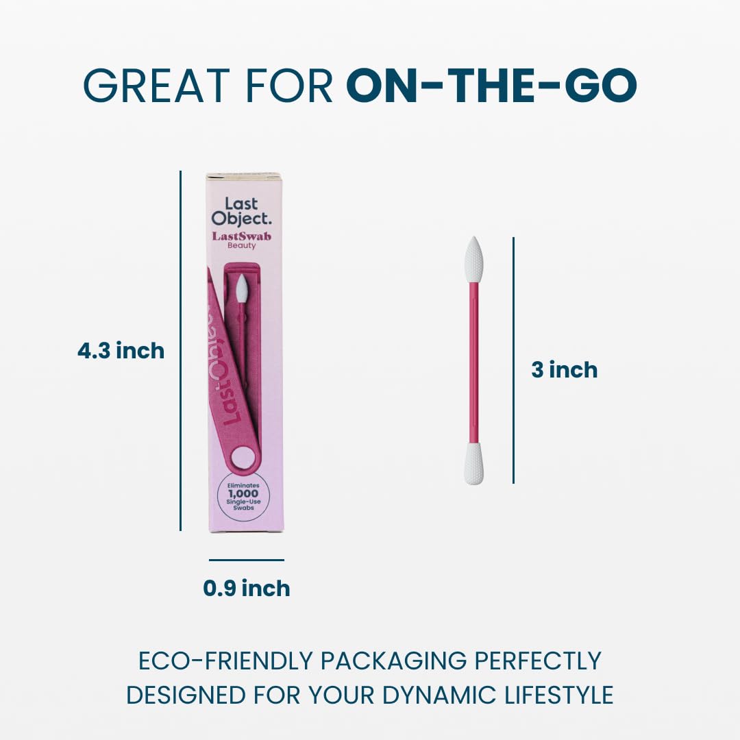 LastSwab® Reusable Cotton Swabs for Gentle and Eco-Friendly Beauty Routines - The Sustainable Alternative to Single-Use Q Tips - Zero Waste & Easy to Clean - Comes with a Convenient Travel Case Holder